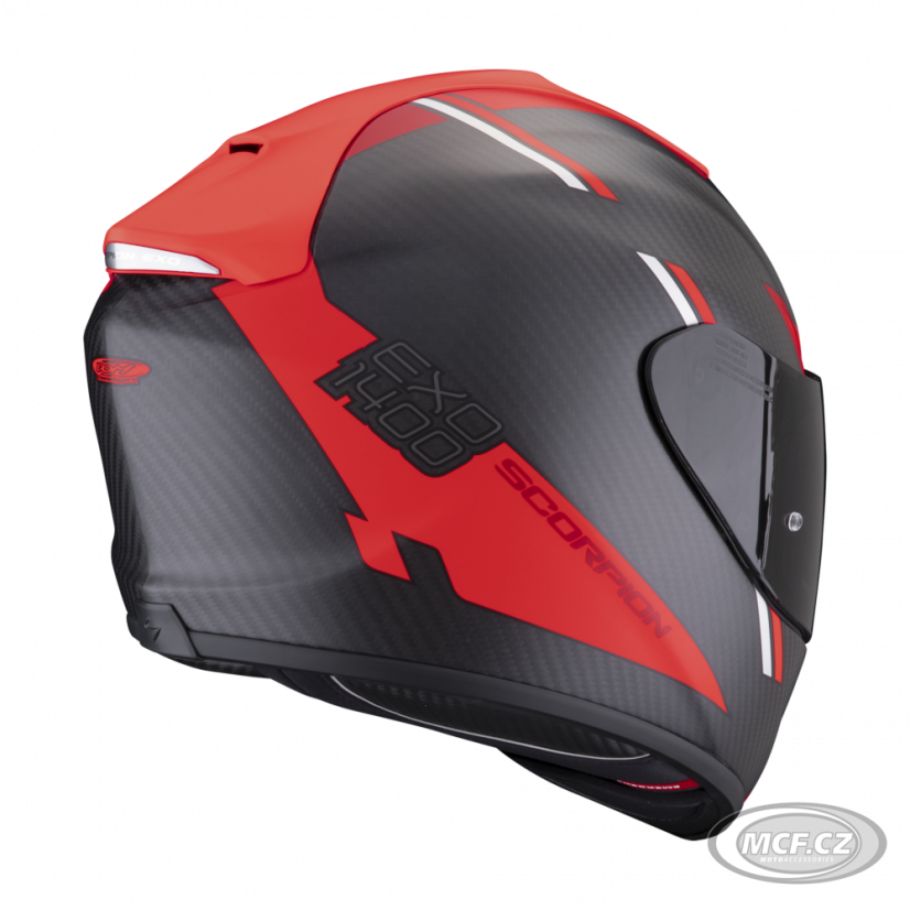 Motorcycle helmet SCORPION EXO-1400 EVO CARBON AIR KENDAL matt black/red