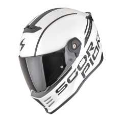 Motorcycle helmet CORPION COVERT FX SKULLZ matte pearl white/black