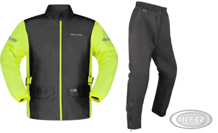Moto pláštěnka RICHA MONSOON RAINSUIT 2dílná černo/fluo žlutá