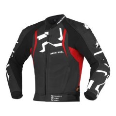 Motorcycle leather jacket RICHA STRADALE black/red