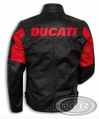 Kožená bunda DUCATI COMPANY C4 perforovaná černo/červená 9810750