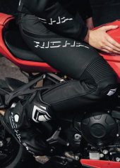 Moto kalhoty RICHA STRADALE černo/bílé kožené - zkrácené