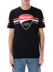 Pánské triko DUCATI STRIPES BADGE černé 25 36004