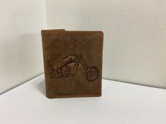 Peněženka kožená hnědá Motorka