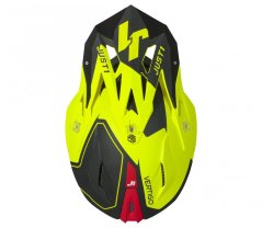 Kšilt JUST1 J18 VERTIGO matný červeno/šedo/fluo žlutý