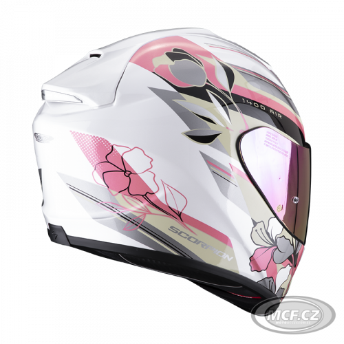 Moto přilba SCORPION EXO-1400 AIR GAIA perleťové bílo/růžovo/zelená