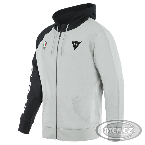 Mikina DAINESE RACING SERVICE FULL ZIP HOODIE šedo/černá