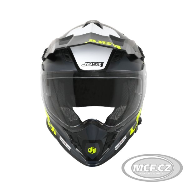 Moto přilba JUST1 J34 PRO TOUR matná neonově žluto/černá