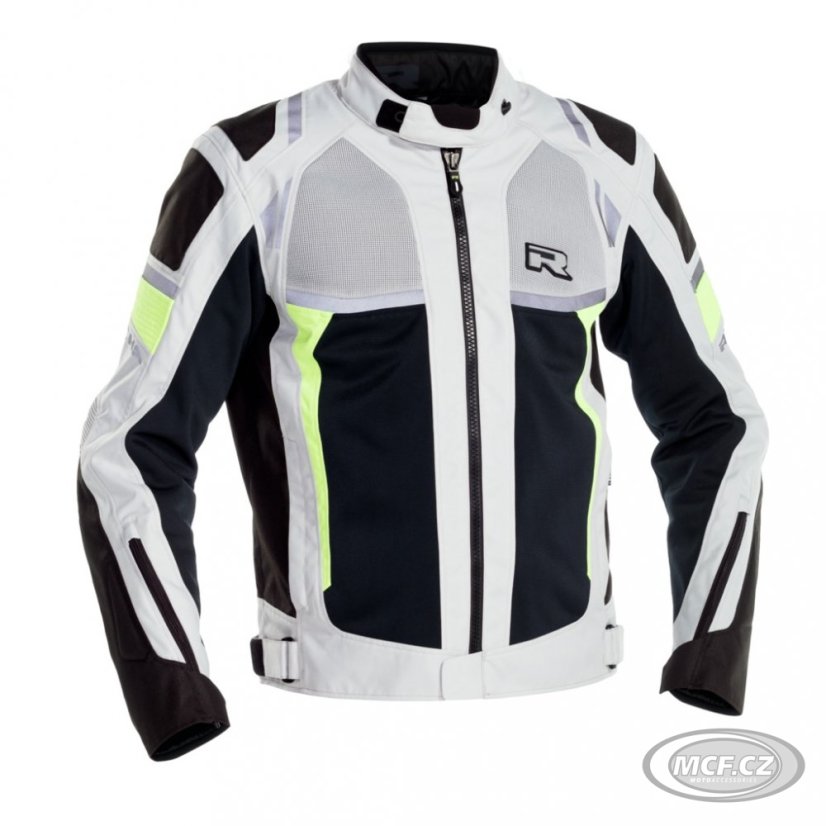 Moto bunda RICHA AIRSTORM WP šedo/fluo žlutá