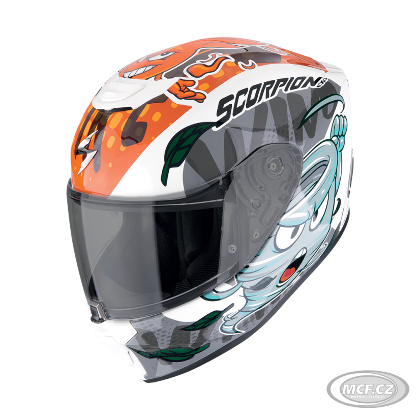 Dětská moto přilba SCORPION EXO-JNR AIR The4elements bílo/modro/oranžová