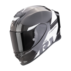 Moto přilba SCORPION EXO-R1 EVO CARBON AIR RALLY černo/bílá