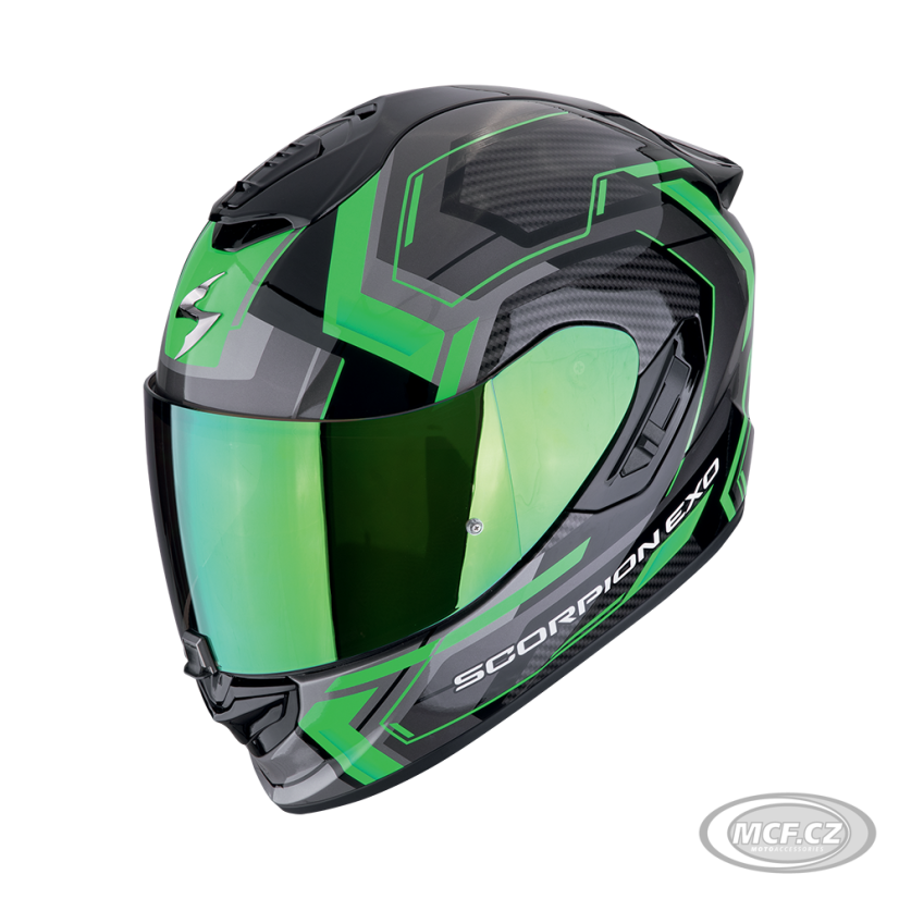 Moto přilba SCORPION EXO-1400 EVO II AIR LINART černo/zelená