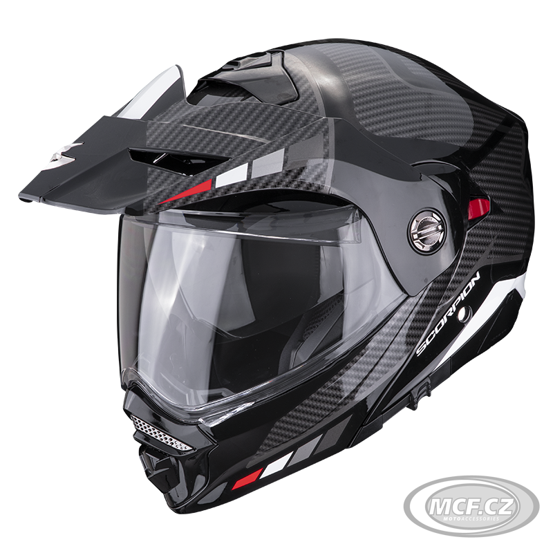 Motorcycle helmet SCORPION ADX-2 CAMINO black/silver/red - PINLOCK INCLUDED