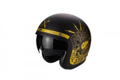 Moto přilba SCORPION BELFAST FENDER černo/zlatá matná