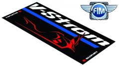 Koberec pod moto 80x250cm SUZUKI V-STROM černo/červený 1205