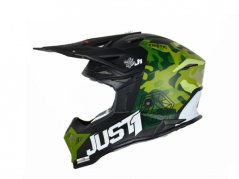Moto přilba JUST1 J39 KINETIC matná camo army zeleno/černá