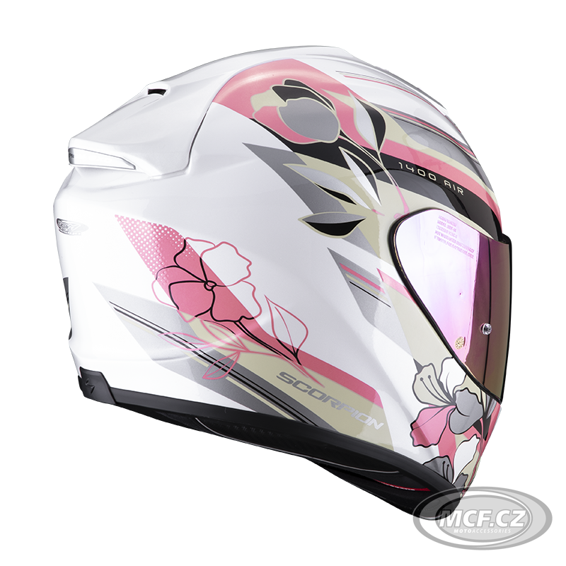 Moto přilba SCORPION EXO-1400 EVO AIR GAIA perleťové bílo/růžovo/zelená