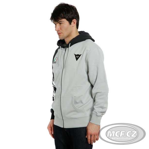 Mikina DAINESE RACING SERVICE FULL ZIP HOODIE šedo/černá