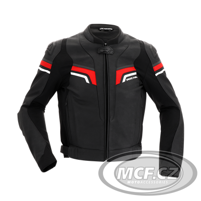 Moto bunda RICHA MATRIX 2 černo/červeno/bílá kožená