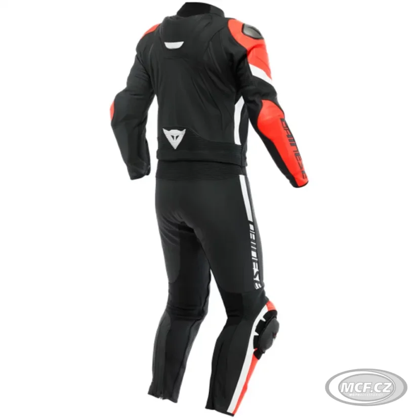Moto kombinéza DAINESE AVRO 4 matná černo/červeno/bílá dvoudílná