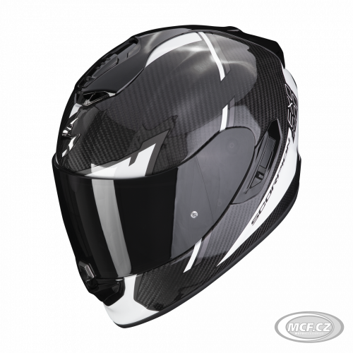 Moto přilba SCORPION EXO-1400 EVO CARBON AIR KENDAL černo/bílá