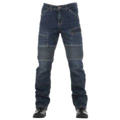 Kevlarové moto kalhoty OVERLAP ROAD SMALT JEANS modré