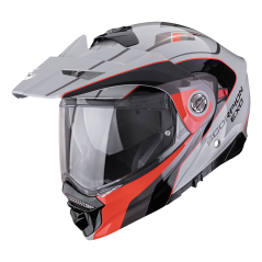 Moto přilba SCORPION ADX-2 KAMPS šedo/červená - BEZ PINLOCKU