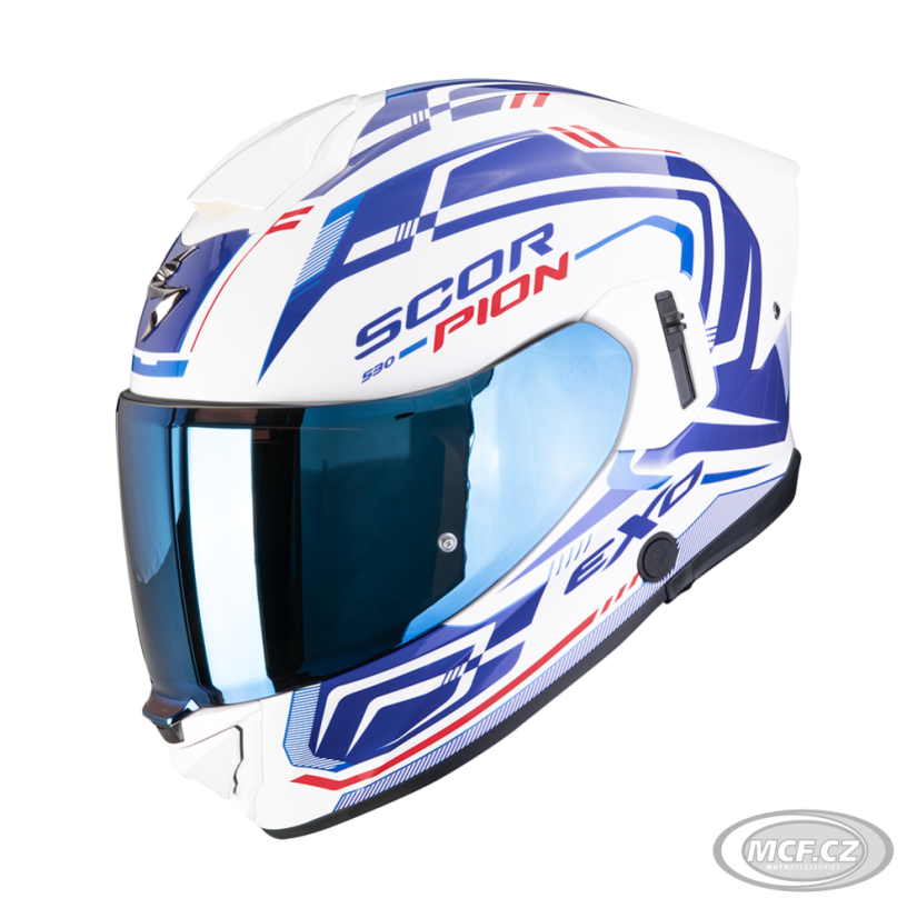 Moto přilba SCORPION EXO-530 AIR SLOPE bílo/modro/červená