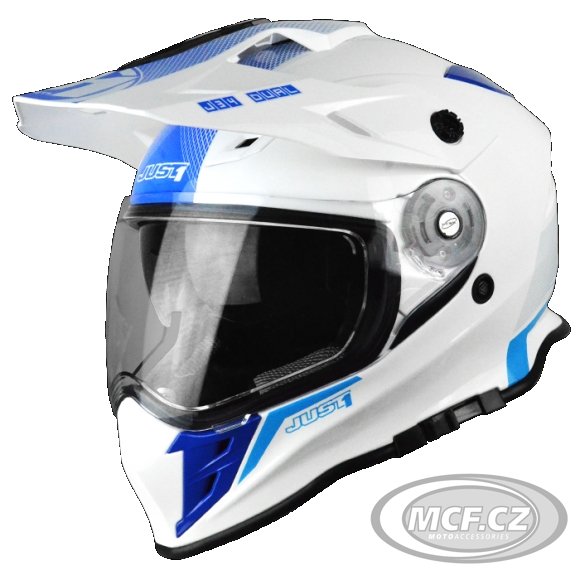 Moto přilba JUST1 J34 SHAPE neonově modrá