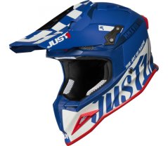 Moto přilba JUST1 J12 PRO RACER matná bílo/modrá