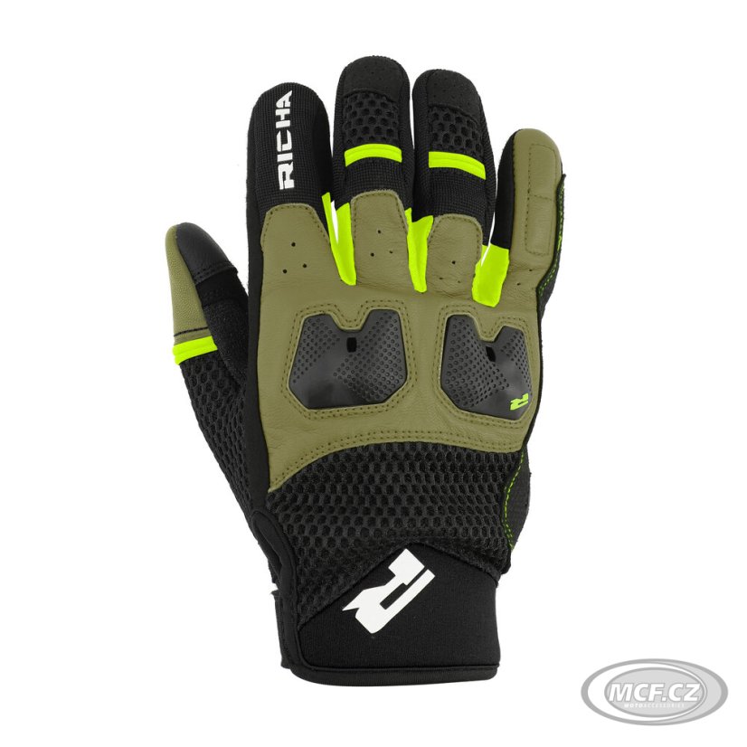 Moto rukavice RICHA MONACO MESH černé/fluo žluté