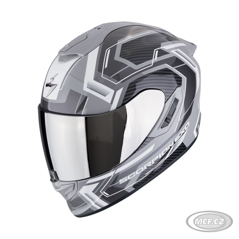 Moto přilba SCORPION EXO-1400 EVO II AIR LINART šedo/bílá