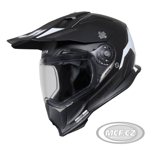 Moto přilba JUST1 J14-F ELITE matná černo/bílá