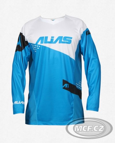 Motokrosový dres ALIAS MX A1 STANDARD neonově modro/bílý 2162-370