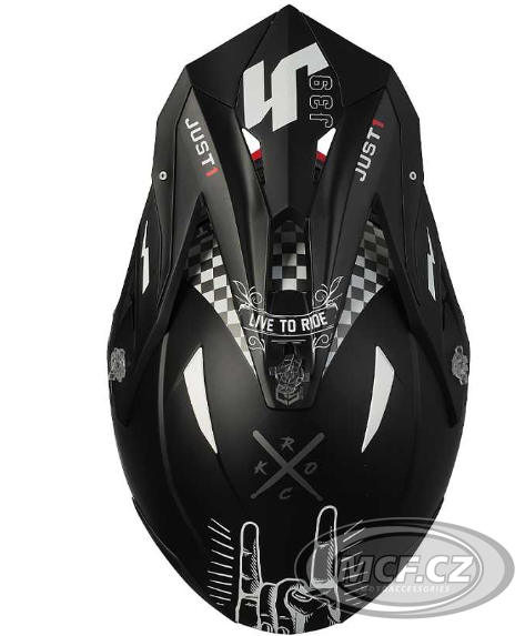 Kšilt JUST1 J39 ROCK červeno/bílo/černý