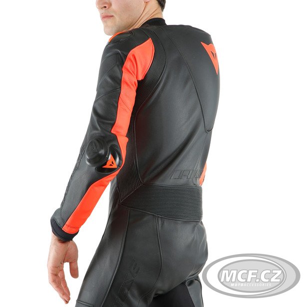 Moto kombinéza DAINESE LAGUNA SECA 5 černo/fluo červená perforovaná