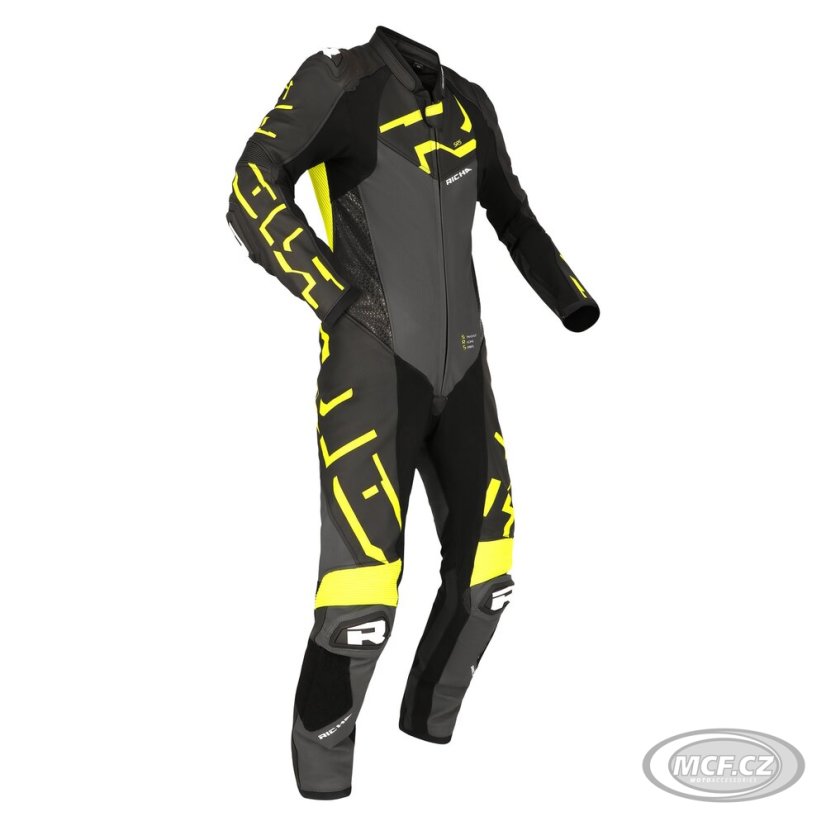 Moto kombinéza RICHA STRADALE GP jednodílná fluo žluto/šedá