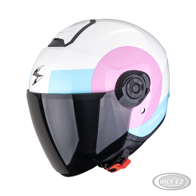 Motorcycle helmet SCORPION EXO-CITY II SHEER white/pink/light blue