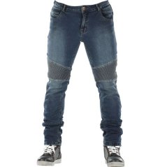 Kevlarové moto kalhoty OVERLAP CASTEL STONE WASHED JEANS modré