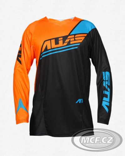 Motokrosový dres ALIAS MX A1 ANALOGUE černo/neonově oranžový 2163-374