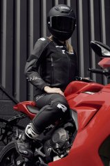 Motorcycle leather lady jacket RICHA STRADALE EVO black/white leather
