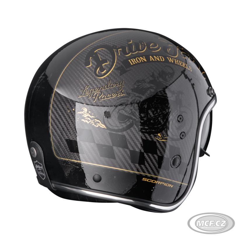 Moto přilba SCORPION BELFAST EVO CARBON ZIPPY černo/zlatá