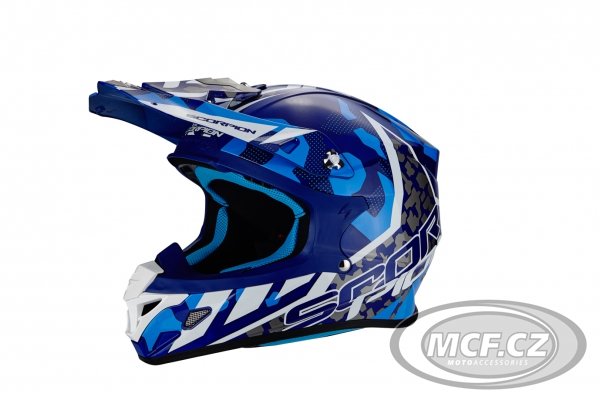 Moto přilba SCORPION VX-21 AIR FURIO modro/bílá