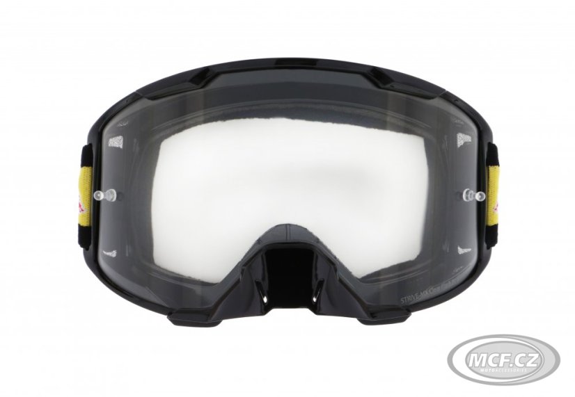 Motokrosové brýle RED BULL SPECT STRIVE S 012 černé s čirým sklem