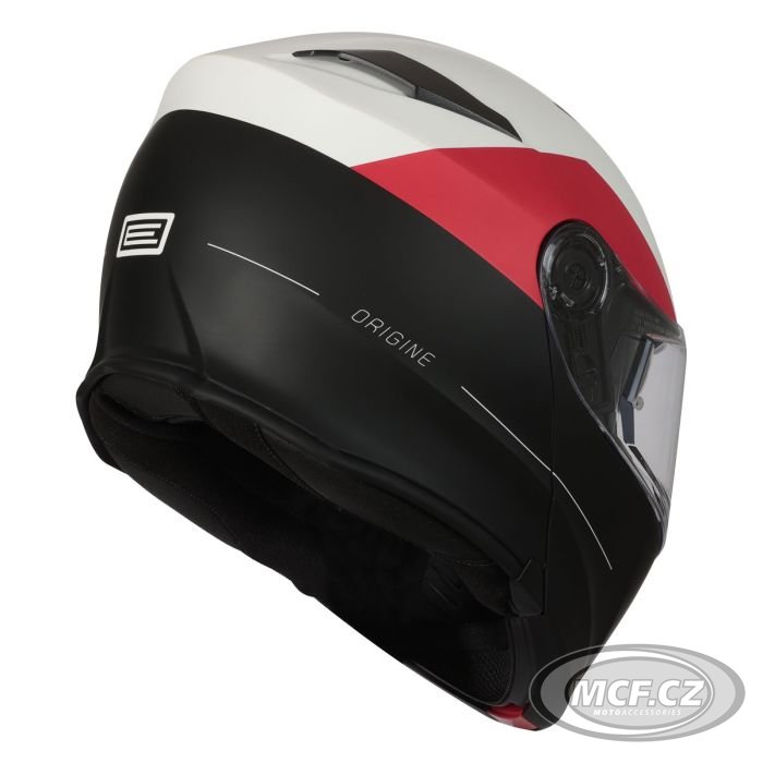 Moto přilba ORIGINE DELTA BASIC VIRGIN matná červeno/bílo/černá
