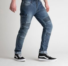 Moto kalhoty BROGER OHIO jeans washed blue