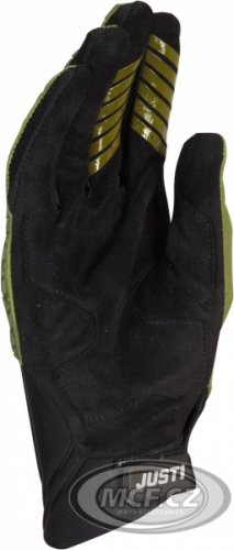 Moto rukavice JUST1 J-HRD černo/army zelené