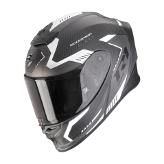 Moto přilba SCORPION EXO-R1 EVO CARBON AIR PROPEL matná černo/stříbrná
