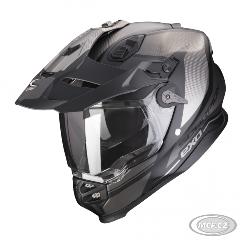 Moto přilba SCORPION ADF-9000 AIR TRAIL matná černo/stříbrná