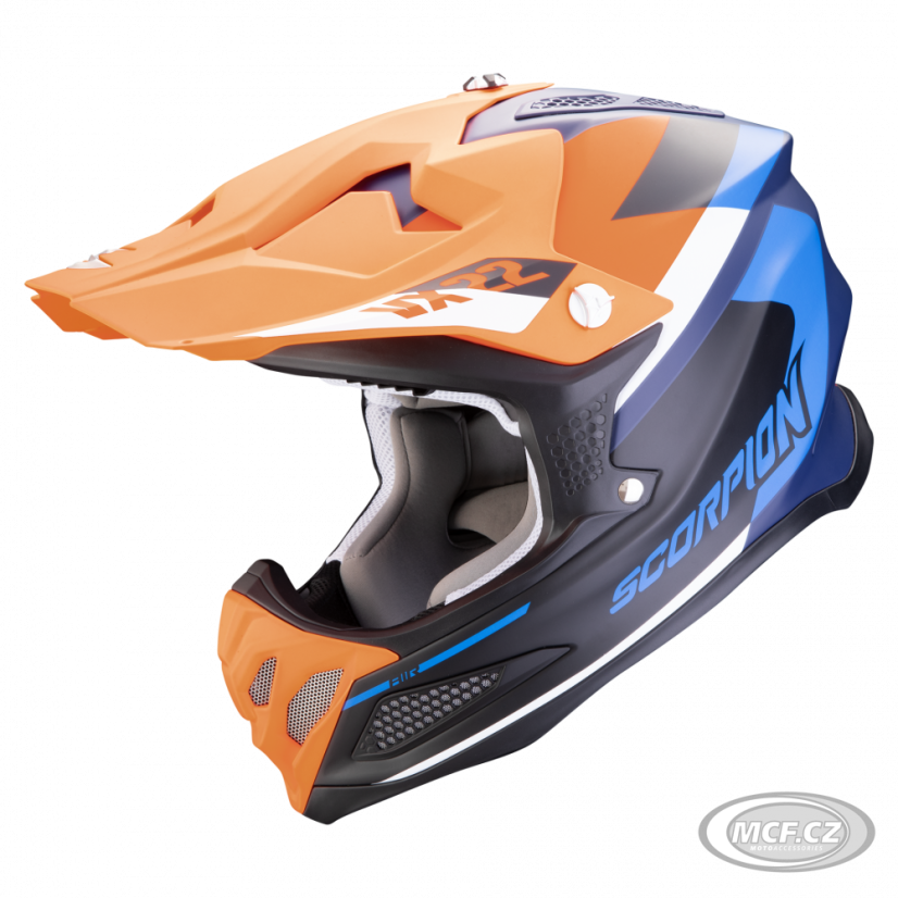 Moto přilba SCORPION VX-22 AIR BETA matná modro/oranžová